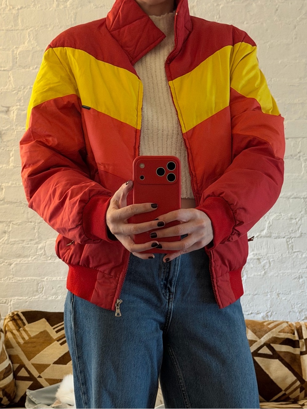 Vintage Tommy Hilfiger Red & Yellow Puffer Jacket -